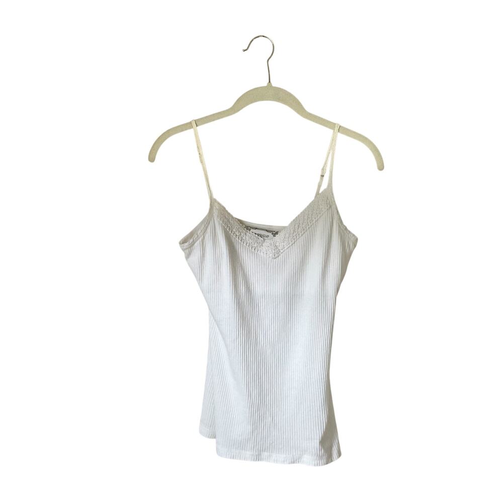 Energie Ivory Ribbed Cami Tank Top: Y2K, 2000s